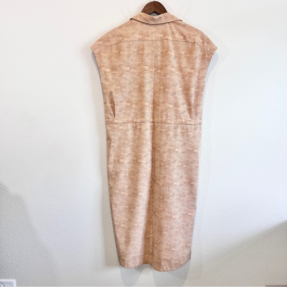 REI Co-op Sun Up Shirt Dress Midi Tan Geometric Active Travel Dress Medium - Picture 12 of 14